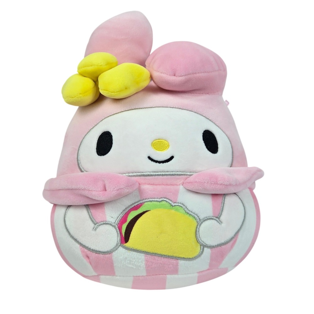 Sanrio My Melody Squishmallows Taco Pink Striped Plush 8 Inch 2024 Kellytoy EUC